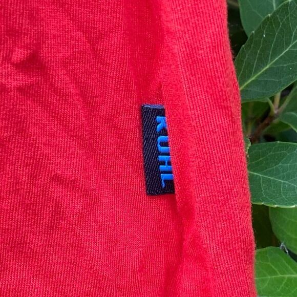 Kuhl Short Sleeve Keyhole Shirt Womens Orange Floral Pattern Top. Large - Picture 3 of 6